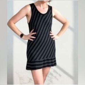 Cabi charcoal/black striped tunic